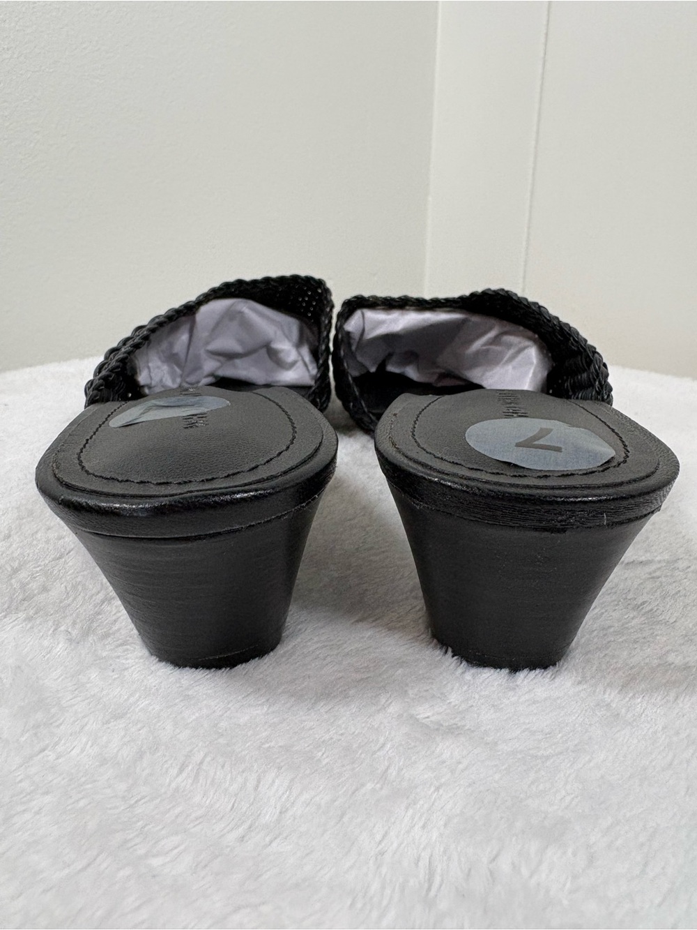 WHO WHAT WEAR black woven slide/slip-ons/mule 7 - Picture 7 of 7